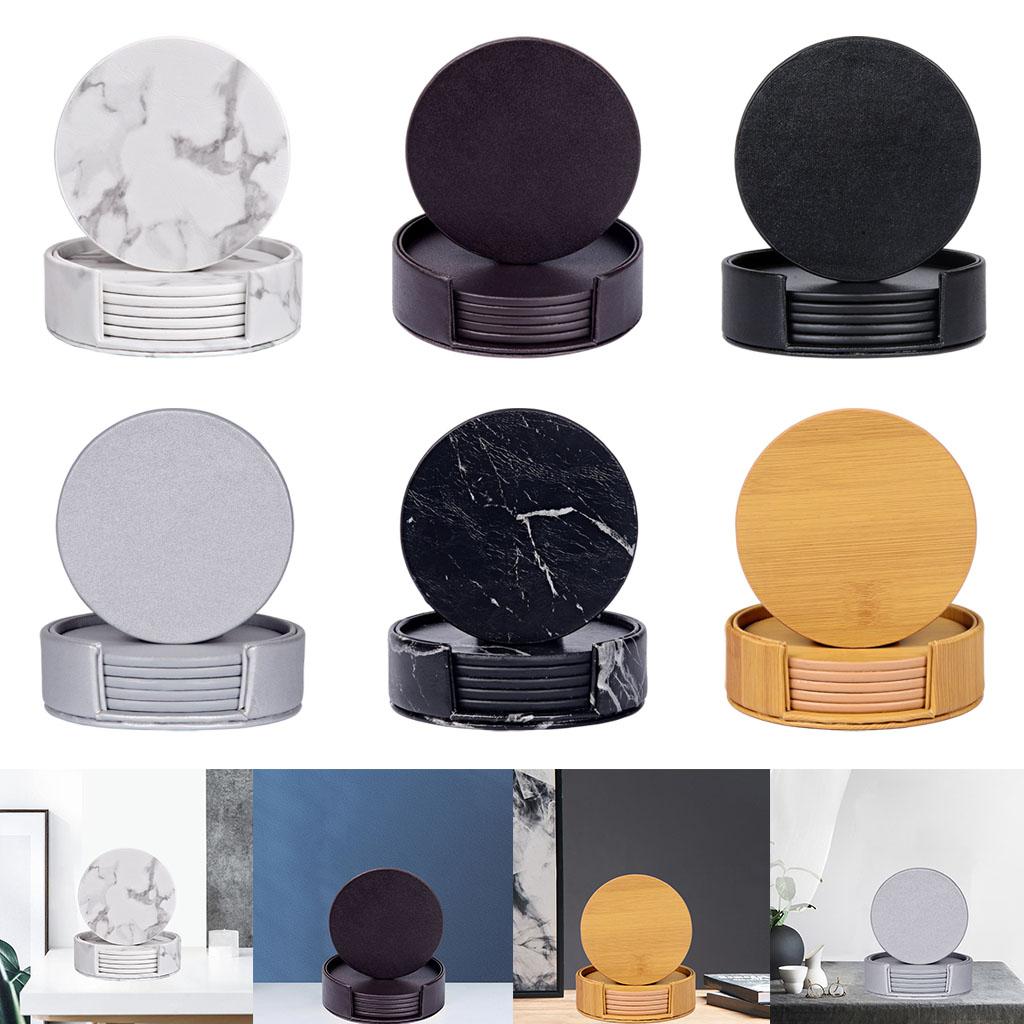 Round Marble Coasters with Hol - Marble Coaster Set 评论和价格