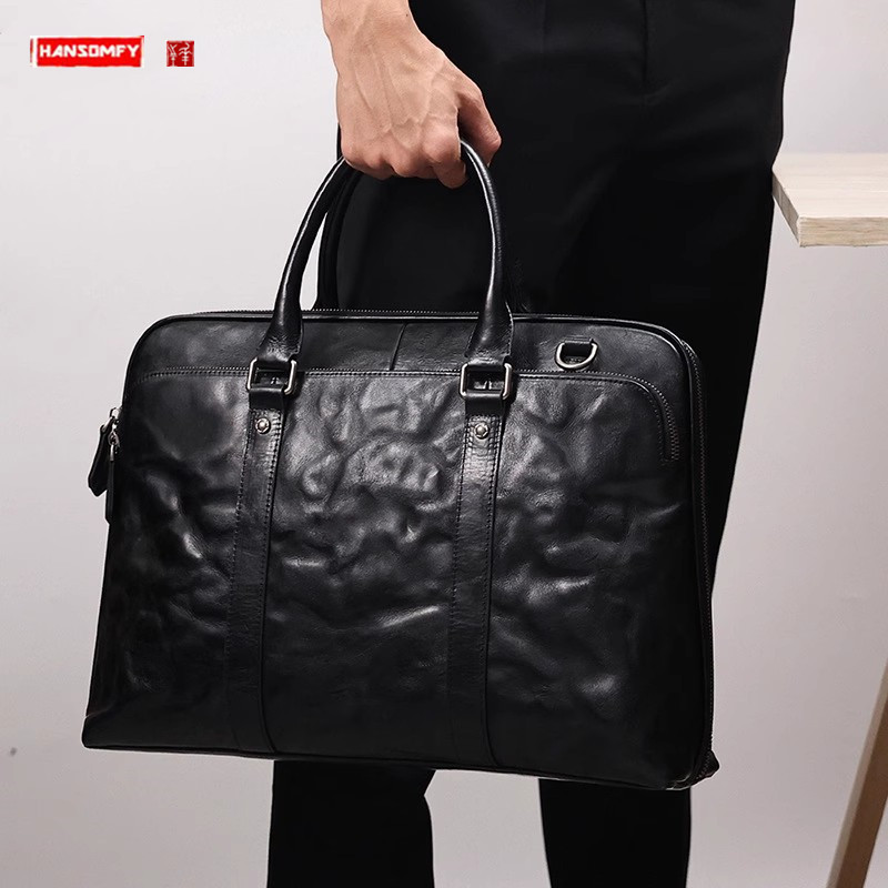 2025 New Genuine Leather Men's - Leather Briefcase 评论和价格