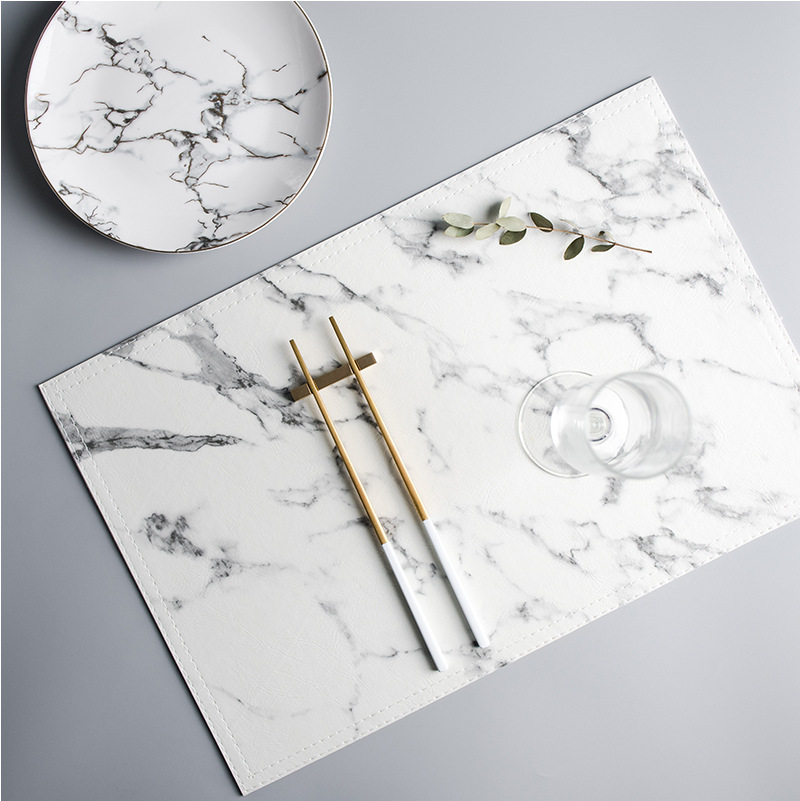 Luxury PU Heat Insulation Tabl - Marble Coaster Set 评论和价格