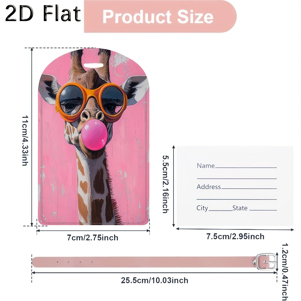 Cute Giraffe Luggage Tag Trave - Travel Luggage Set 评论和价格