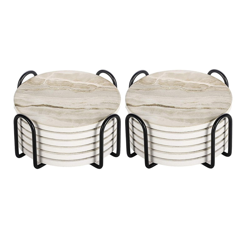 AT05-Absorbent Coaster Sets Ma - Marble Coaster Set 评论和价格