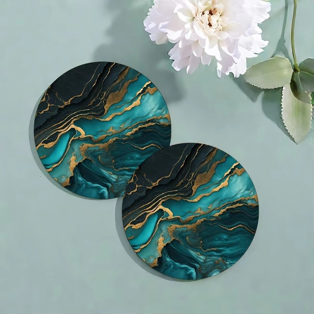 6pcs 4 Inch Drink Coasters Set - Marble Coaster Set 评论和价格