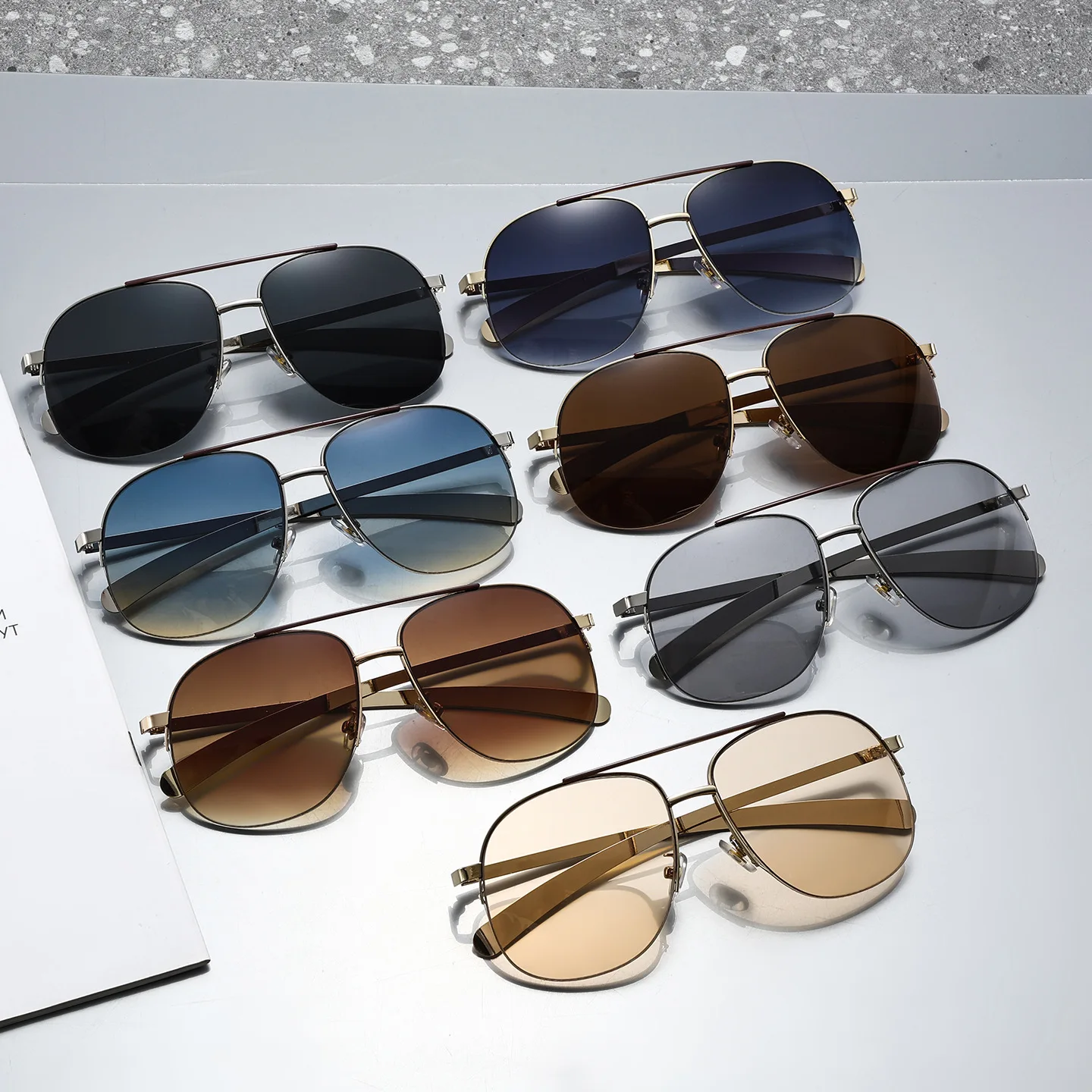 Unisex Oversized Pilot Sunglas - Sunglasses Uv400 评论和价格