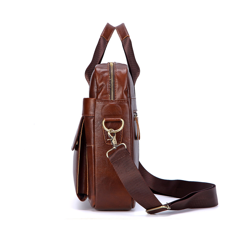 Men Genuine Leather Handbag Fa - Leather Briefcase 评论和价格