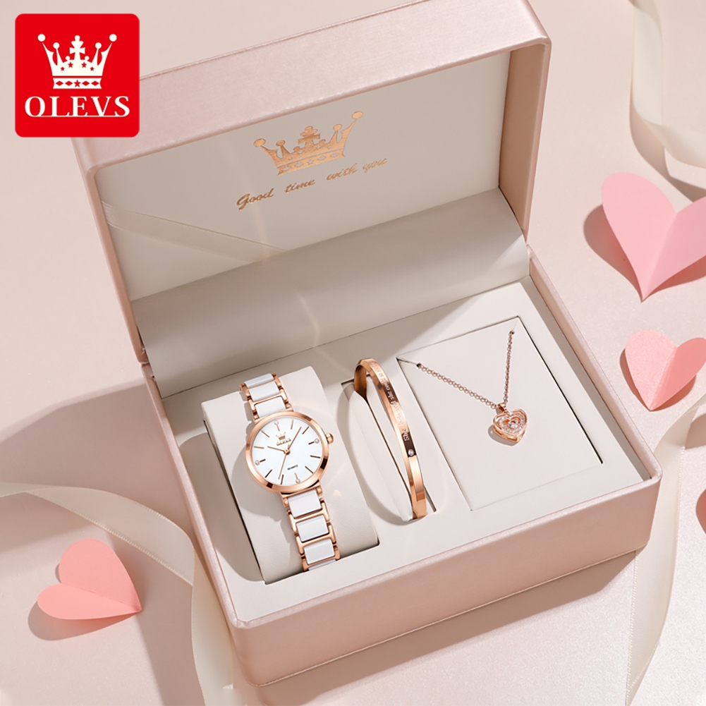 OLEVS Women Watch 5877 Luxury  - Luxury Gift Set 评论和价格