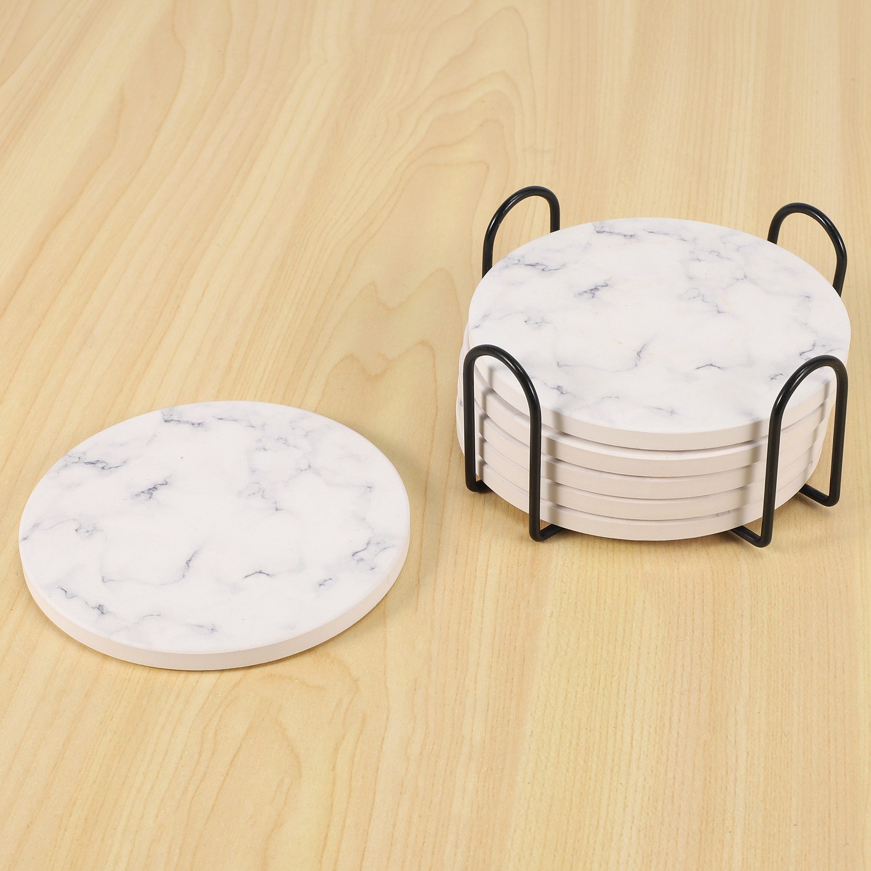 ABAH-Absorbent Coasters For Dr - Marble Coaster Set 评论和价格