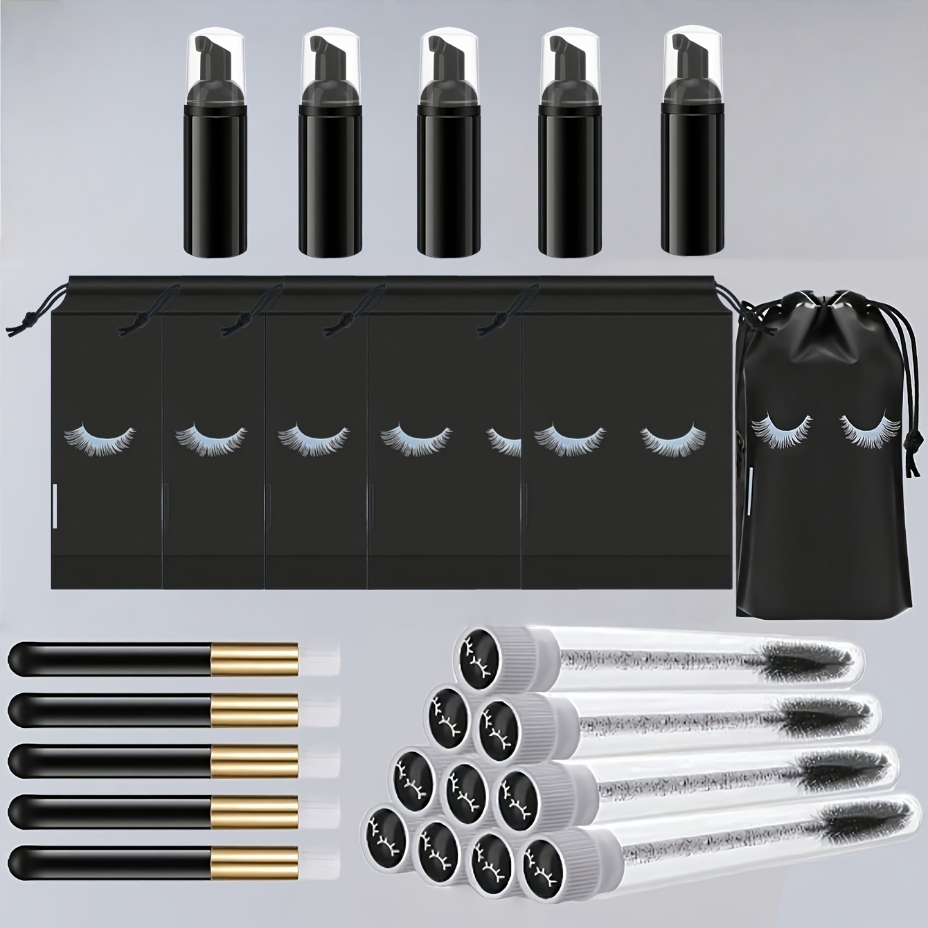 20Pcs Lash Care Kit - 5 Foam P - Travel Luggage Set 评论和价格