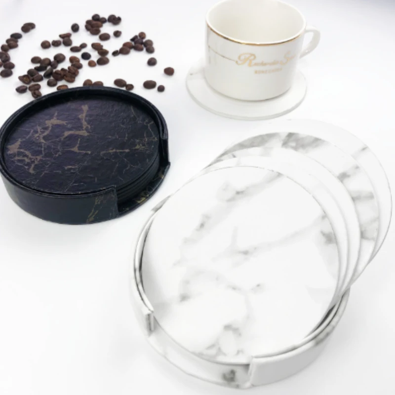 6pcsMarble Coaster Artificial  - Marble Coaster Set 评论和价格