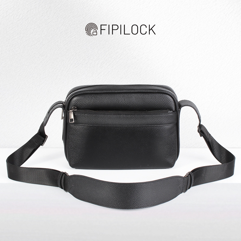 Anti-theft Fingerprint Lock Ba - Leather Wallet Men 评论和价格