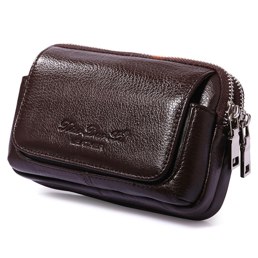 Men Genuine Leather Waist Fann - Leather Wallet Men 评论和价格