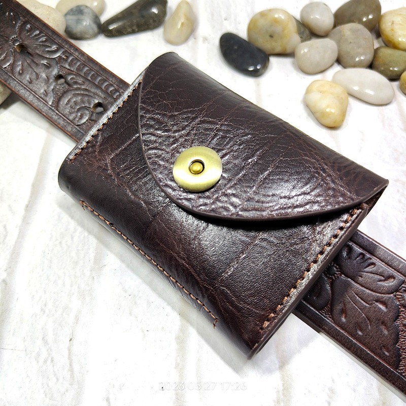 Blongk Mini Waist Bag Thin Bel - Leather Wallet Men 评论和价格