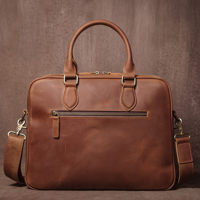 GURO Men Crazy Horse Cowhide B - Leather Briefcase 评论和价格