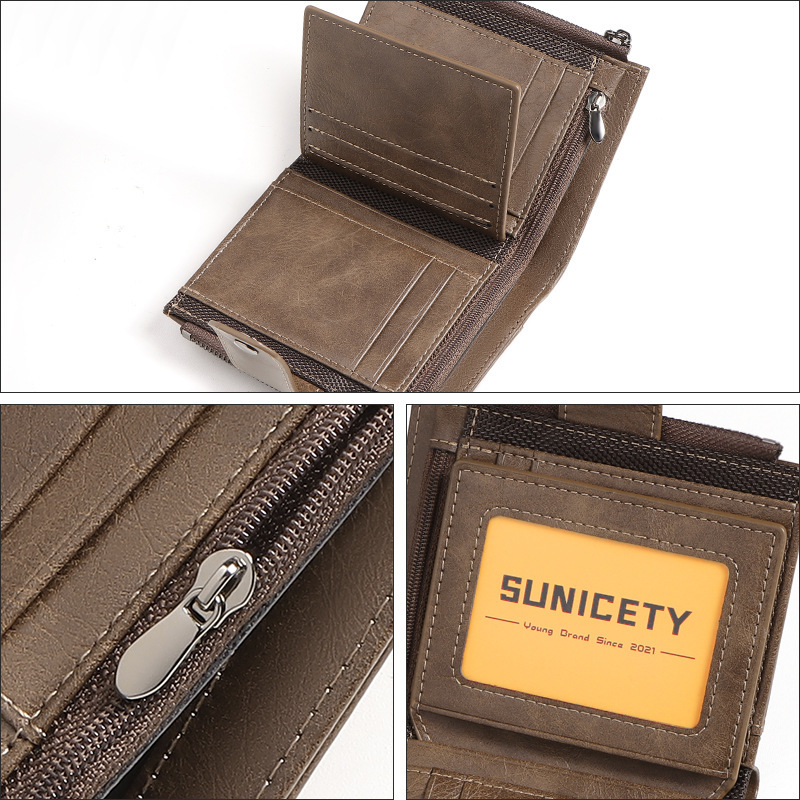 Anti-TheftCross-Border Busines - Leather Wallet Men 评论和价格