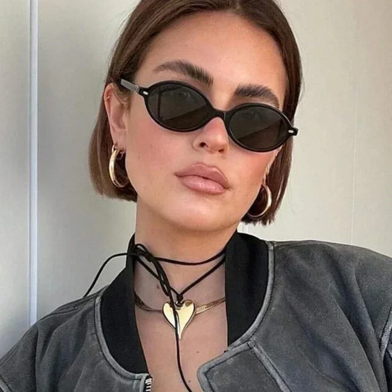 Retro Small Oval Sunglasses Wo - Sunglasses Uv400 评论和价格